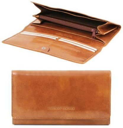 Tuscany Leather Ekskluzywny skórzany portfel dla kobiet , kolor miodowy TL140787