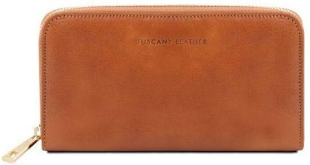 Tuscany Leather Ekskluzywny skórzany portfel dla kobiet z zamkiem , kolor miodowy TL141206