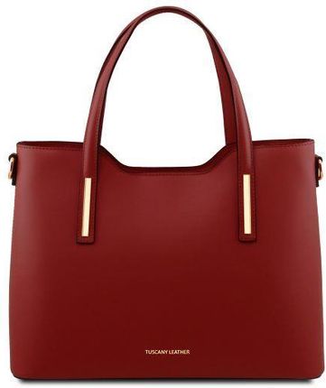 Tuscany Leather Olimpia - skórzana torba na zakupy dla kobiet , kolor czerwony TL141412