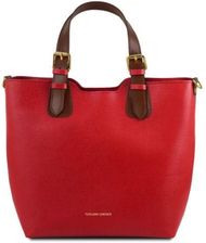 Tuscany Leather TL Bag - skórzana torba Saffiano, kolor czerwony TL141696