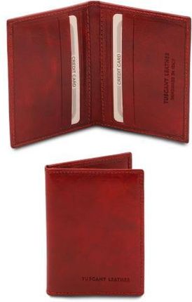 Tuscany Leather - ekskluzywne skórzane etui na karty kredytowe, kolor czerwony TL142063