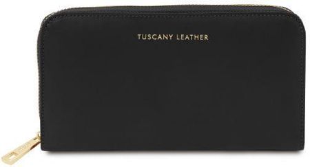 Tuscany Leather Venere - skórzany portfel z zamkiem, kolor czarny TL142085