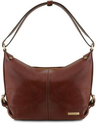 Tuscany Leather Sabrina - skórzana torba hobo dla kobiet , kolor brązowy TL141479