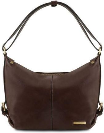 Tuscany Leather Sabrina - skórzana torba hobo dla kobiet , kolor ciemny brąz TL141479