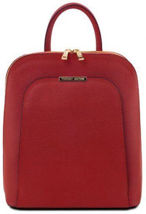 Tuscany Leather TL Bag - plecak ze skóry saffiano dla kobiet , kolor czerwony TL141631