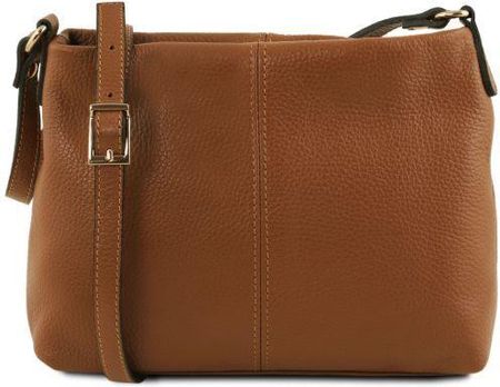 Tuscany Leather TL Bag - klasyczna torba na ramię z miękkiej skóry , kolor cognac TL141720
