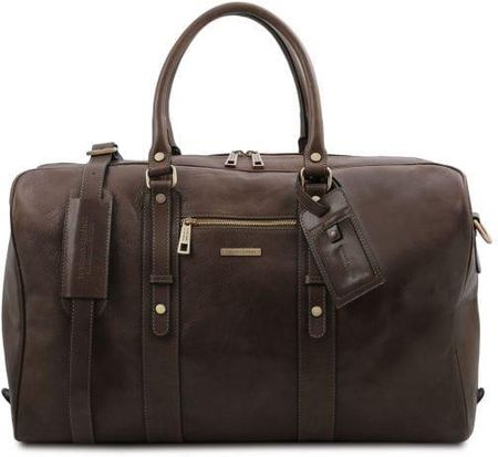 Tuscany Leather Voyager - skórzana torba podróżna z przednimi kieszeniami, kolor ciemnobrązowy TL142140