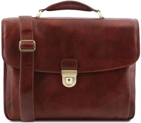Tuscany Leather Alessandria - wielofunkcyjna skórzana torba na laptop, kolor brąz TL142067