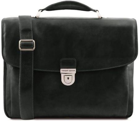 Tuscany Leather Alessandria - wielofunkcyjna skórzana torba na laptop, kolor czarny TL142067