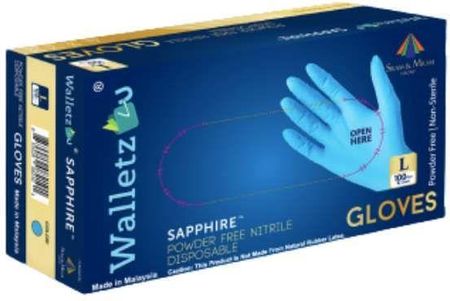 Rękawice Nitrylowe Bezpudrowe Walletz4U Sapphire;