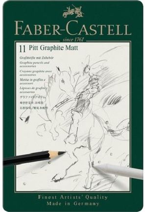 Ołówki Grafitowe Pitt Mat 18 Cm Czarne 11Szt