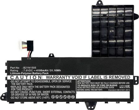 Coreparts Bateria do Asus 26Wh Li-Pol 7.6V 3400mAh Black, E402S, E402SA, E502S (MBXASBA0104)
