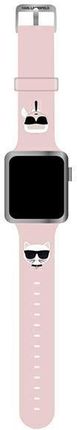 Karl Lagerfeld Pasek KLAWLSLCKP Apple Watch 42/44/45mm różowy/pink strap Silicone Karl & Choupette Heads