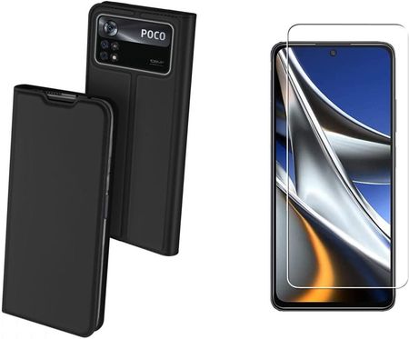 Etui Dux Ducis z Klapką + Szkło Hartowane do Xiaomi Poco X4 Pro 5G (37576)