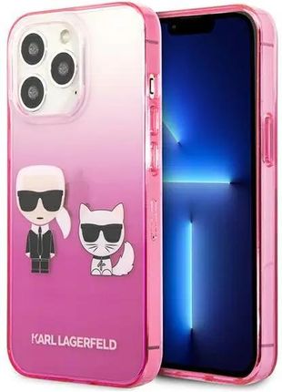 Karl Lagerfeld KLHCP13LTGKCP iPhone 13 Pro / 13 6,1" hardcase różowy/pink Gradient Ikonik Karl & Choupette (419641)
