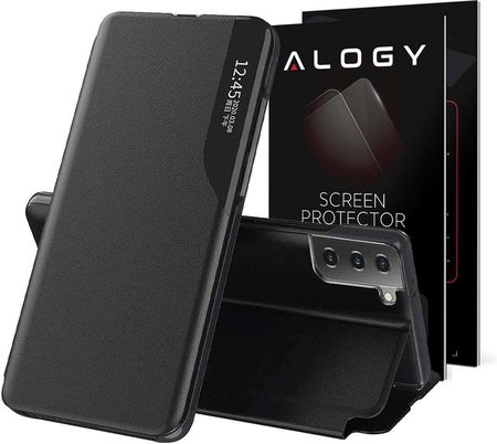 Etui z klapką portfel Alogy skórzane Smart View Cover do Samsung Galaxy S21 Plus + Szkło (50814)