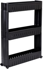 Zdjęcie Szafka Łazienkowa Na Kółkach Czarna 3 Poziomy - Wysoka