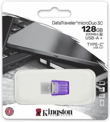 Kingston 128GB DataTraveler microDuo 3C 200MB/s dual USB-A + USB-C (DTDUO3CG3128GB)