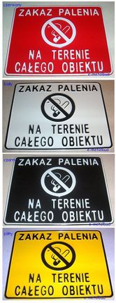 Tablica Zakaz Palenia Na Terenie Całego Obiektu - zdjęcie 2