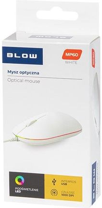 Blow 84-043 Mysz optyczna mp-60 usb biała (84043)