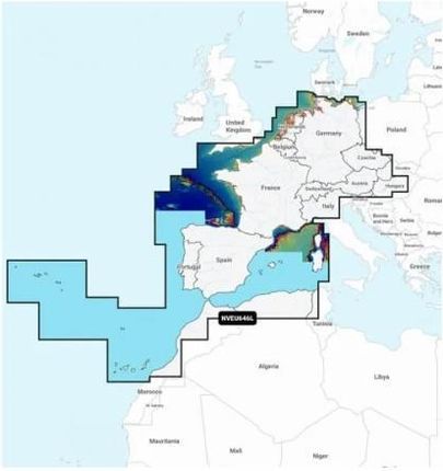 Garmin Europa Środkowa i Zachodnia — mapy morskie Navionics Vision+™ | NVEU646L | microSD™/SD™ i roczna subskrypcja 010-C1275-00