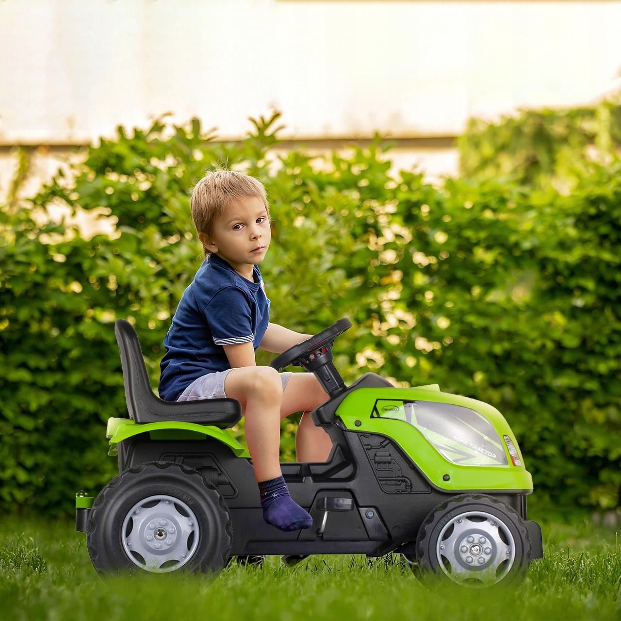 Malplay Duży Traktor Traktorek Na Pedały Jeździk Z Przyczepką 143 Cm 50Kg Obciążenia