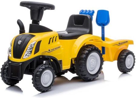 Traktor Na Licencji New Holland Jeździk Z Przyczepką Żółty 