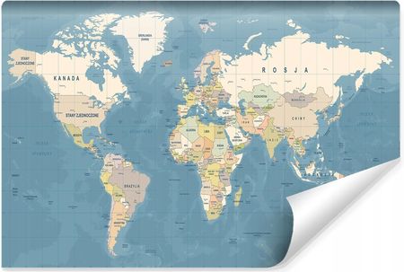 Muralo Fototapeta Polityczna Mapa Świata 180x120