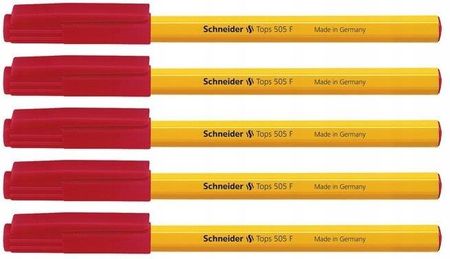 Długopis czerwony Schneider Tops 505F Zestaw 5 Szt