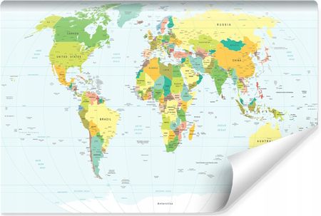 Muralo Fototapeta Polityczna Mapa Świata 270x180