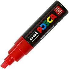 Marker uni POSCA PC-8K z szeroką, ściętą końcówką, czerwony