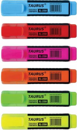 Zakreślacze Taurus XL-2019 x 6 kolorów neonowe