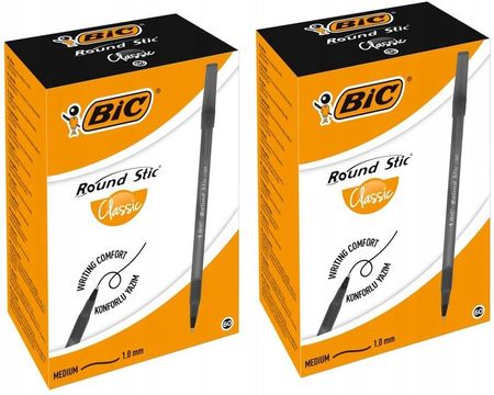 Bic Round Stic Classic Długopis Czarny 60SZT x2
