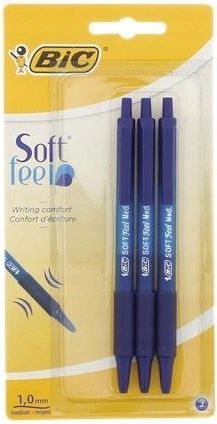 Długopisy Soft Feel automatyczny 3szt niebieski