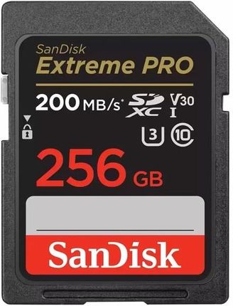 Karta pamięci SANDISK EXTREME PRO SDXC 256GB 200/140 MB/s A2 C10 V30 UHS-I U3                        