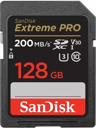 Karta pamięci SANDISK EXTREME PRO SDXC 128GB 200/90 MB/s A2 C10 V30 UHS-I U3                        