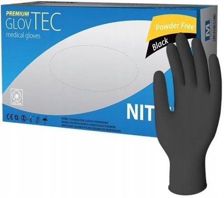 Rękawiczki Jednorazowe Nitrylowe Czarne-l 100szt