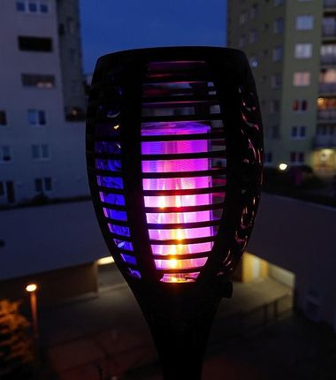 Pochodnia Z Kolorowym Efektem Płomienia Lampa Solarna 33 Led 50cm