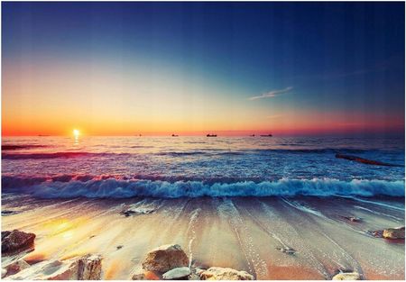 Wallarena Fototapeta Plaża Morze Zachód Słońca 3D 416x254