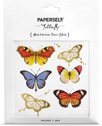 Paperself Tatuaż Tattoo Wzory Motyle Kalkomania