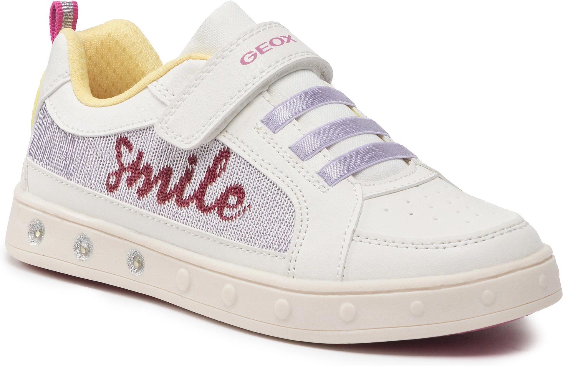 Geox J Skylin Girl sneakers voor meisjes, Wit Multicolor, 29 EU