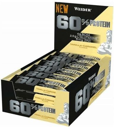 WEIDER 60% Protein Bar (Baton Proteinowy) 24 sztuki Wanilia Karmel