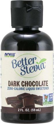 NOW FOODS Better Stevia Liquid Extract Dark Chocolate (Ekstrakt ze Stewii w Płynie BIO) 59ml wegański