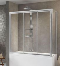 Novellini Aurora 3Pv4 3cz. 168-174x150cm Profile Srebrne Szkło Przezroczyste AURORA3PV 1681B