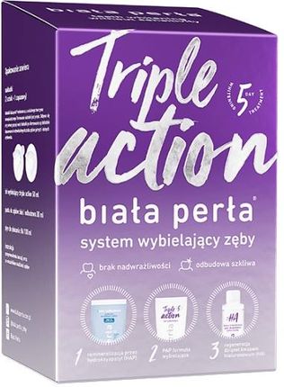 Vitaprodukt Biała Perła Triple Action System Wybielający Zęby Żel 50 Ml + Płyn 100Ml + Pasta 30Ml