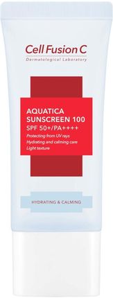 Cell Fusion C Aquatica Sunscreen 100 Spf 50+ Pa ++++ Wyciszający I Nawilżający Krem Z Fotoprotekcją 50 Ml