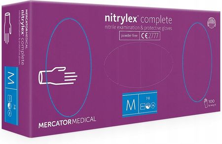 Długie rękawiczki nitrylowe Nitrylex Complete M