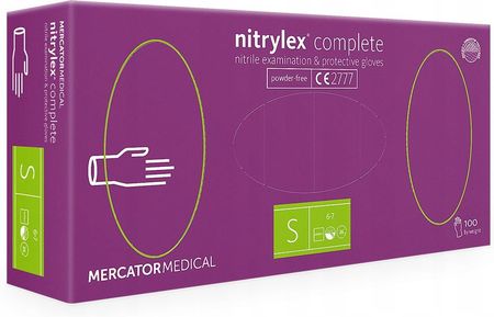 Długie rękawiczki nitrylowe Nitrylex Complete S