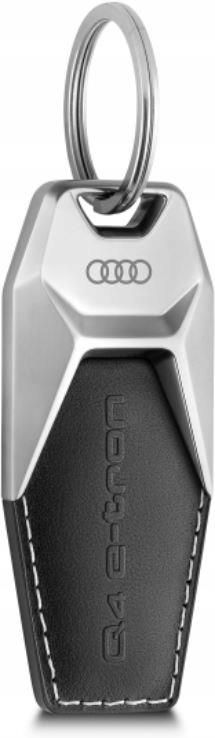 Porte-Clés Audi Original - Métal Et Cuir - Logo Audi - Noir/Argent