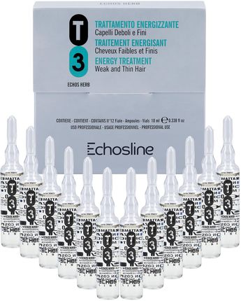 Echosline T3 Energy Treatment Stymulujące Ampułki Przeciw Wypadaniu Włosów 12X 10 ml